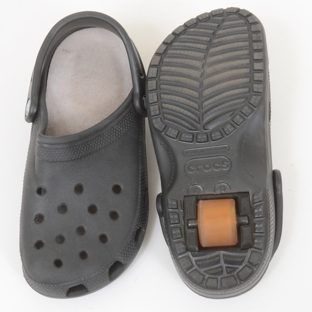 Crocs Classic Clogs Black – Custom Modified With Roller Wheels – Size 8